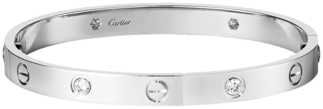 Bracelete Cartier Love em ouro branco com diamantes